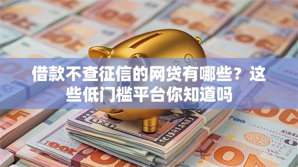 借款不查征信的网贷有哪些？这些低门槛平台你知道吗