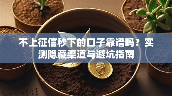 不上征信秒下的口子靠谱吗？实测隐藏渠道与避坑指南