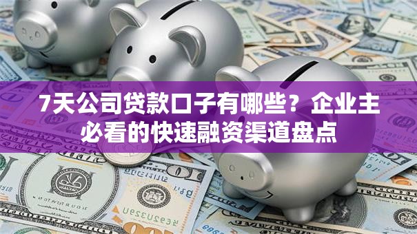 7天公司贷款口子有哪些？企业主必看的快速融资渠道盘点