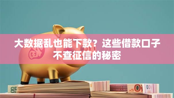 大数据乱也能下款？这些借款口子不查征信的秘密