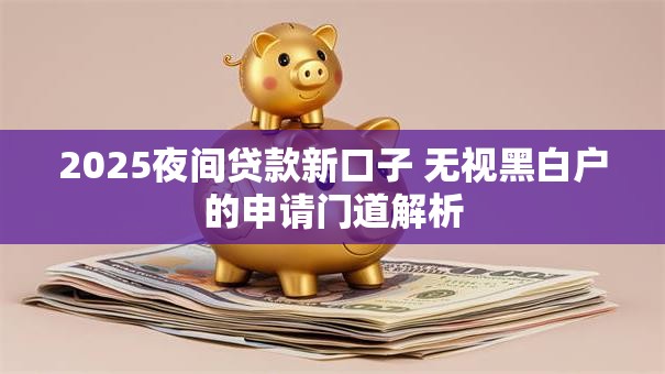2025夜间贷款新口子 无视黑白户的申请门道解析