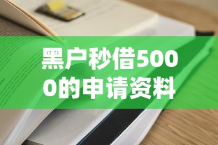 黑户秒借5000的申请资料这样准备更靠谱