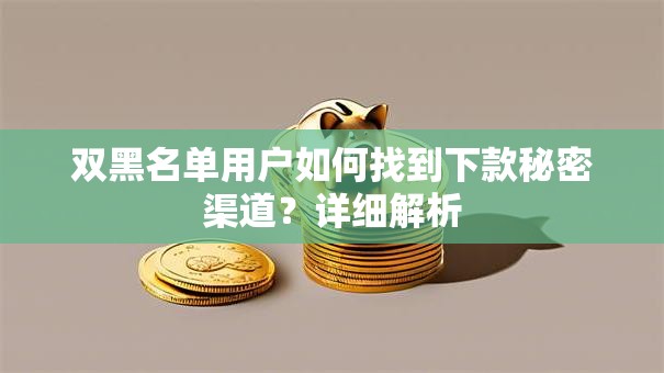 双黑名单用户如何找到下款秘密渠道？详细解析