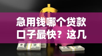 急用钱哪个贷款口子最快？这几个渠道到账超快