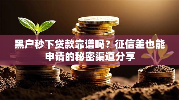黑户秒下贷款靠谱吗？征信差也能申请的秘密渠道分享