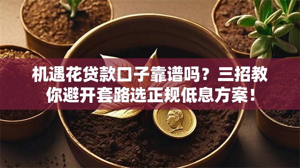 机遇花贷款口子靠谱吗？三招教你避开套路选正规低息方案！