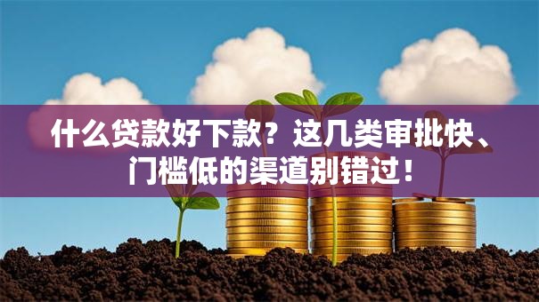 什么贷款好下款？这几类审批快、门槛低的渠道别错过！