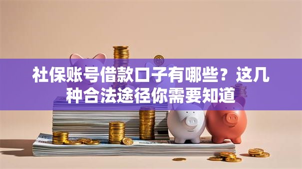 社保账号借款口子有哪些？这几种合法途径你需要知道