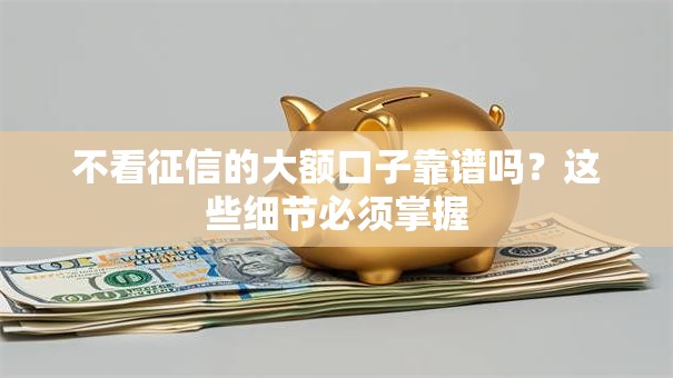 不看征信的大额口子靠谱吗？这些细节必须掌握