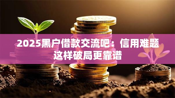 2025黑户借款交流吧：信用难题这样破局更靠谱