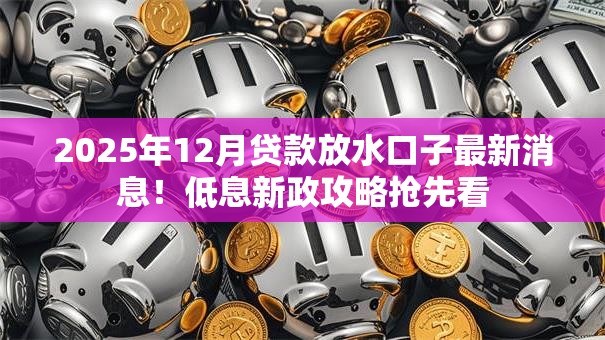 2025年12月贷款放水口子最新消息！低息新政攻略抢先看