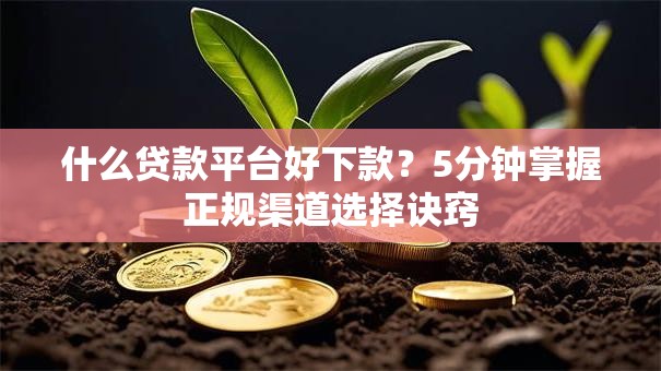 什么贷款平台好下款？5分钟掌握正规渠道选择诀窍