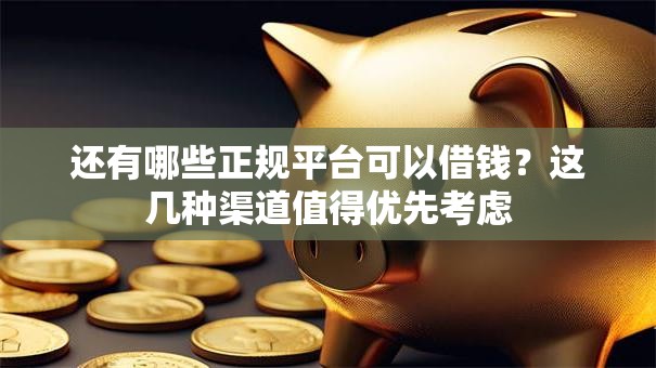 还有哪些正规平台可以借钱？这几种渠道值得优先考虑