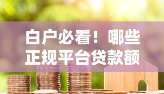 白户必看！哪些正规平台贷款额度更高更靠谱？