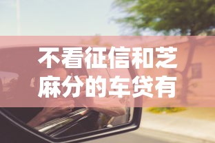 不看征信和芝麻分的车贷有哪些？这些渠道或许能帮你