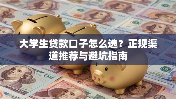 大学生贷款口子怎么选？正规渠道推荐与避坑指南