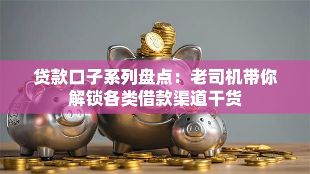贷款口子系列盘点：老司机带你解锁各类借款渠道干货