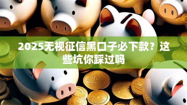 2025无视征信黑口子必下款？这些坑你踩过吗
