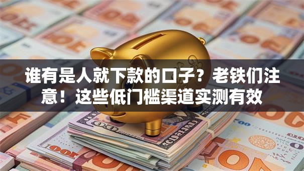 谁有是人就下款的口子？老铁们注意！这些低门槛渠道实测有效