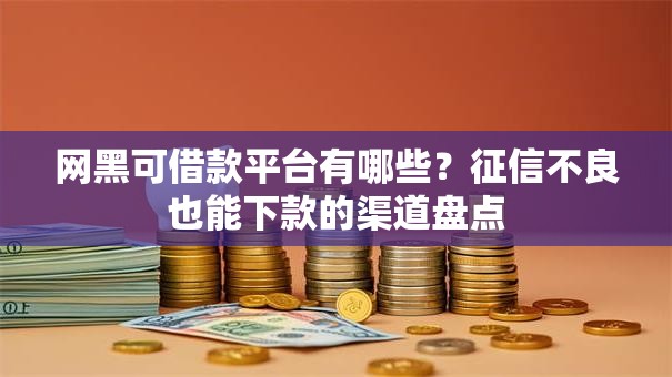 网黑可借款平台有哪些？征信不良也能下款的渠道盘点