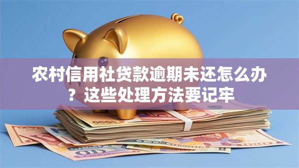 农村信用社贷款逾期未还怎么办？这些处理方法要记牢