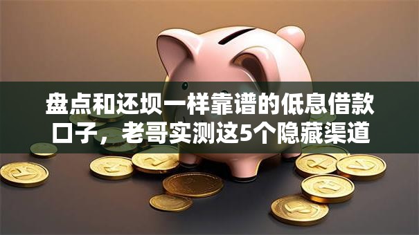 盘点和还坝一样靠谱的低息借款口子，老哥实测这5个隐藏渠道