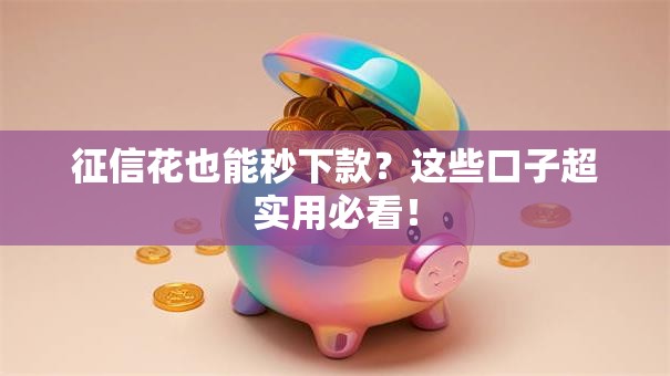 征信花也能秒下款？这些口子超实用必看！