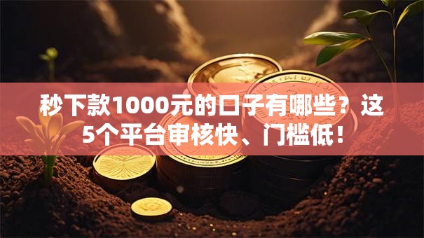 秒下款1000元的口子有哪些？这5个平台审核快、门槛低！