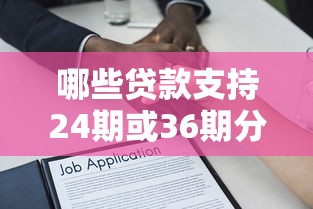 哪些贷款支持24期或36期分期？详细解析还款方案