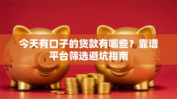 今天有口子的贷款有哪些？靠谱平台筛选避坑指南