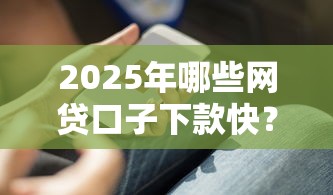 2025年哪些网贷口子下款快？这几点技巧太实用了！