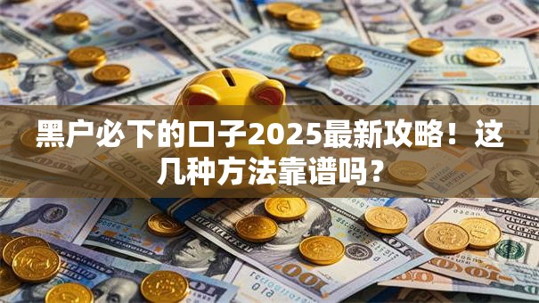 黑户必下的口子2025最新攻略！这几种方法靠谱吗？