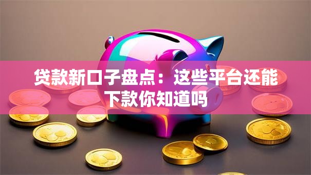 贷款新口子盘点：这些平台还能下款你知道吗