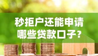 秒拒户还能申请哪些贷款口子？被拒后必看的下款攻略