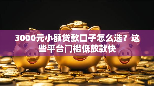 3000元小额贷款口子怎么选？这些平台门槛低放款快