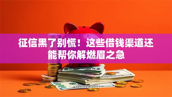征信黑了别慌！这些借钱渠道还能帮你解燃眉之急