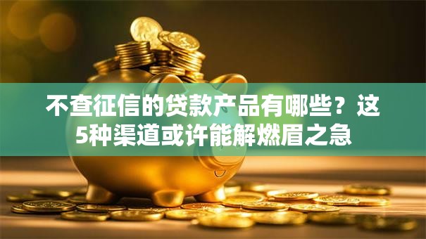 不查征信的贷款产品有哪些？这5种渠道或许能解燃眉之急