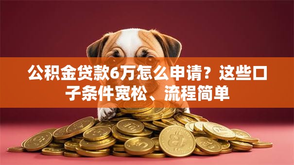 公积金贷款6万怎么申请？这些口子条件宽松、流程简单