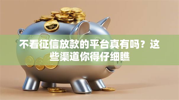 不看征信放款的平台真有吗？这些渠道你得仔细瞧