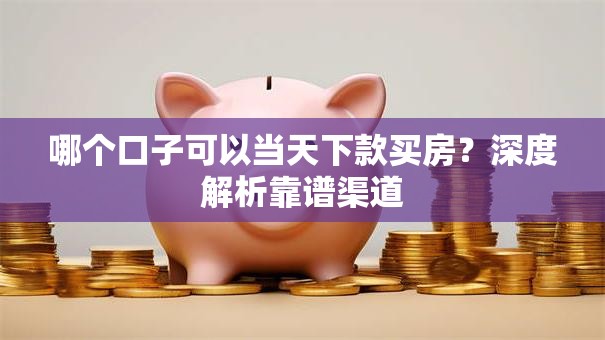 哪个口子可以当天下款买房?深度解析靠谱渠道 哪个口子可以当天下款买房?深度解析靠谱渠道