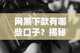 网黑下款有哪些口子?揭秘这些平台的口碑与技巧 网黑下款有哪些口子?揭秘这些平台的口碑与技巧