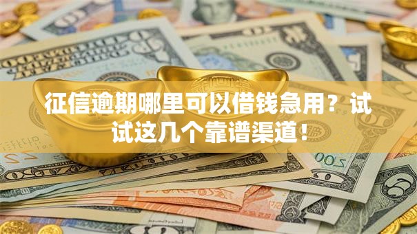 征信逾期哪里可以借钱急用？试试这几个靠谱渠道！