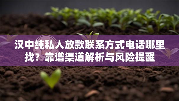 汉中纯私人放款联系方式电话哪里找？靠谱渠道解析与风险提醒