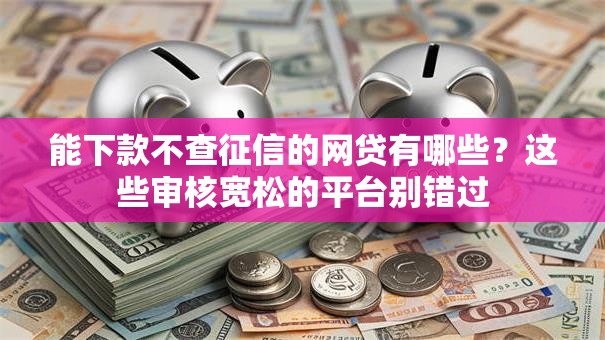 能下款不查征信的网贷有哪些？这些审核宽松的平台别错过
