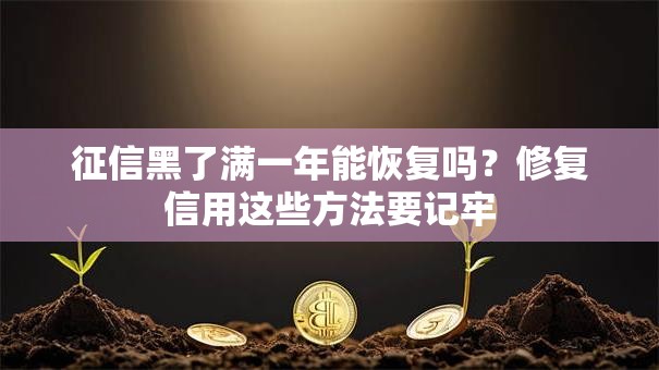 征信黑了满一年能恢复吗？修复信用这些方法要记牢