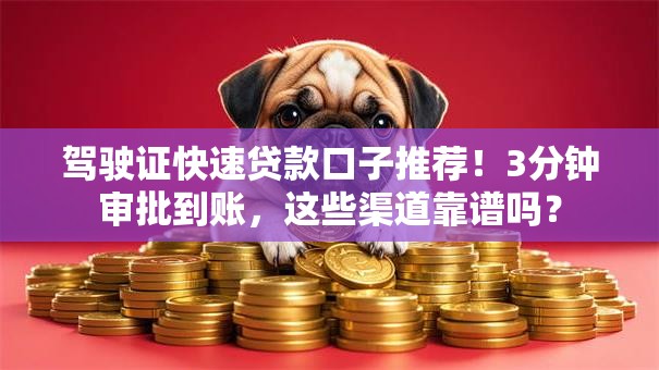驾驶证快速贷款口子推荐！3分钟审批到账，这些渠道靠谱吗？