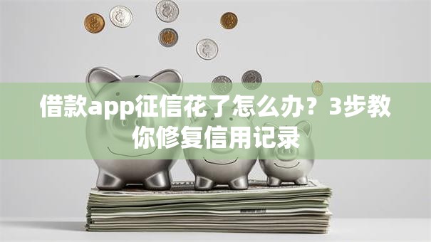 借款app征信花了怎么办？3步教你修复信用记录