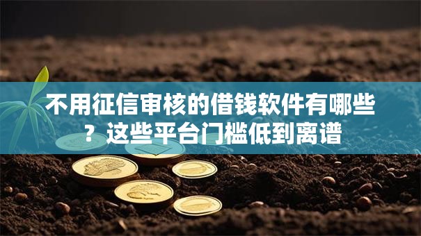 不用征信审核的借钱软件有哪些？这些平台门槛低到离谱