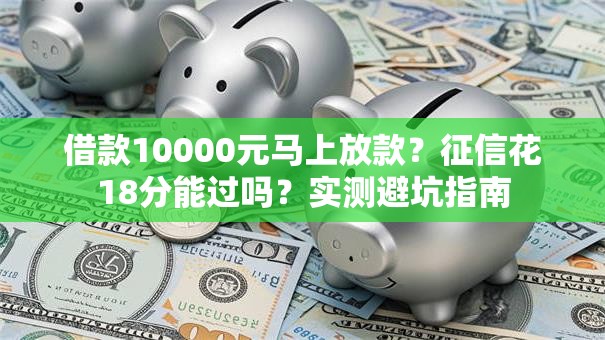 借款10000元马上放款？征信花18分能过吗？实测避坑指南