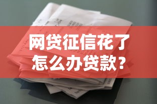 网贷征信花了怎么办贷款？这些方法助你成功申请